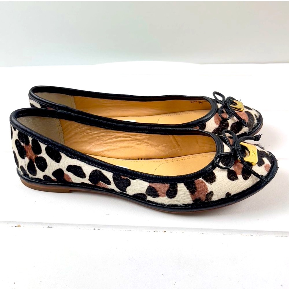 Diane Von Furstenberg Calf Hair Animal Print Flats Shoes Womens Size 7M